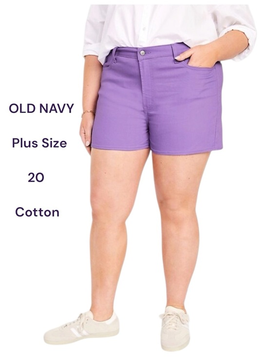 Old Navy Pants - Old Navy Plus Size Purple Lilac High-Rise Stretch Shorts 20 Inseam 3”